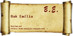 Bak Emília névjegykártya