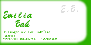 emilia bak business card